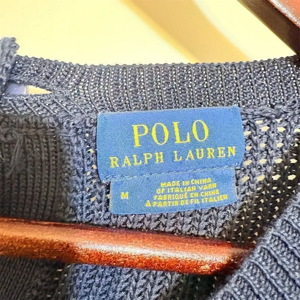 Polo Ralph Lauren Women’s M Navy Blue Crew Neck‎ Pullover Sweater - Picture 2 of 9